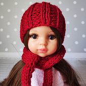 Кукольная шапка и шарф Bordo N для Paola Reina